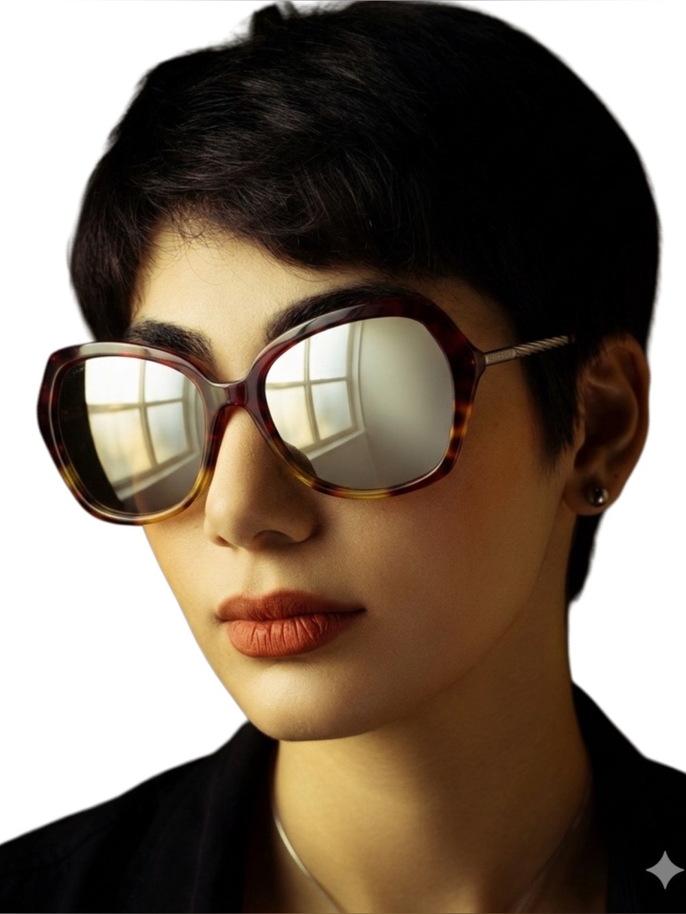 Burberry B 4193 Butterfly Sunglasses — Res & Brown Tortoise — Silver Arm